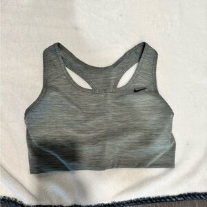 Nike Gray Sports Bra Moisture-Wicking Racerback